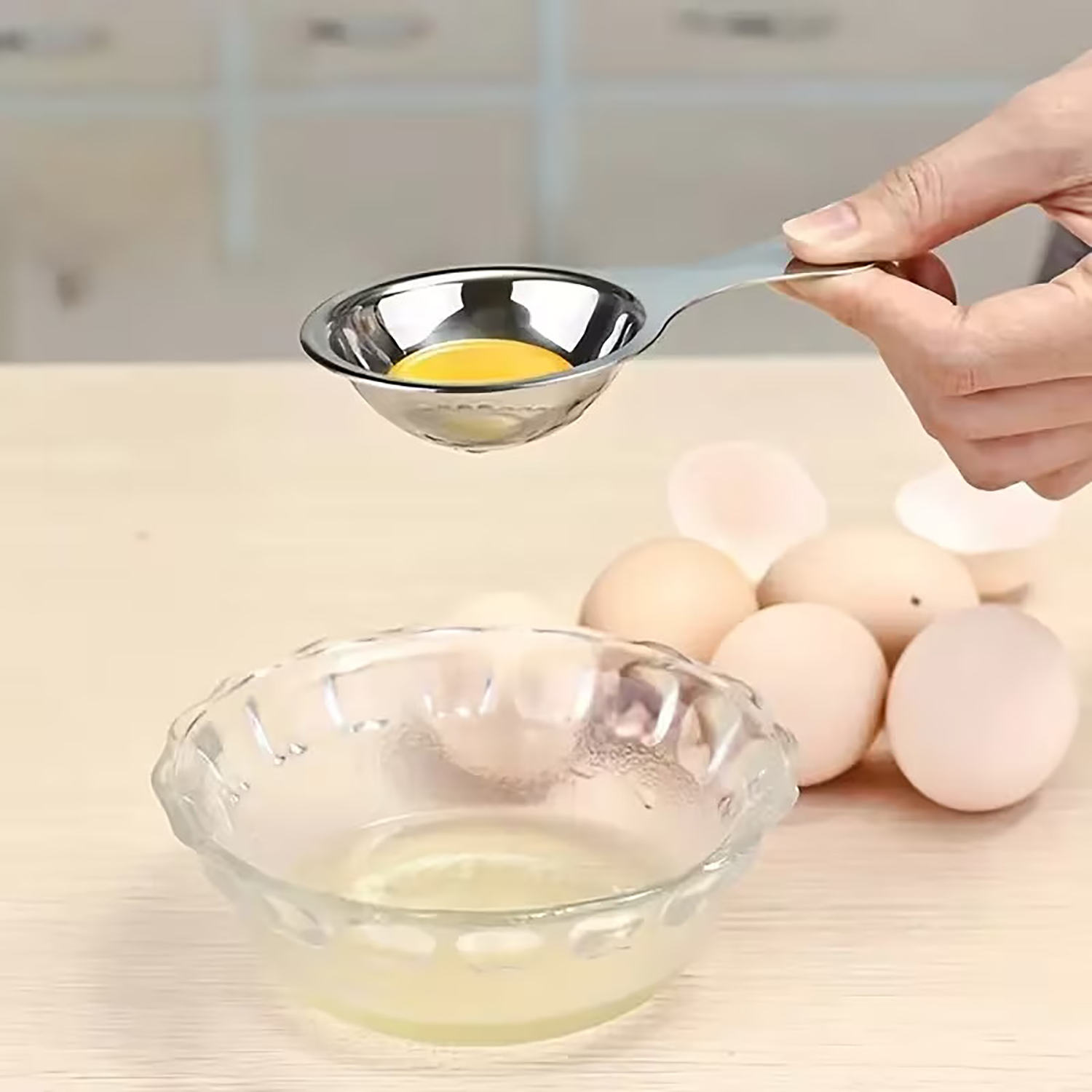 Egg Separator Tool - Stainless Steel Egg Separator Strainer Filter